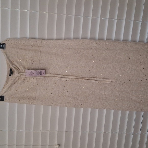 - Tube Midi Sweater Dress Cream Glitter Knit Wild Fable size large NWT - Picture 3 of 5